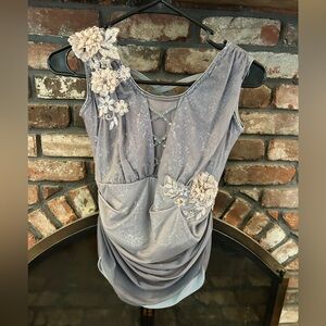 Chic Floral Embellished Women's Blouse